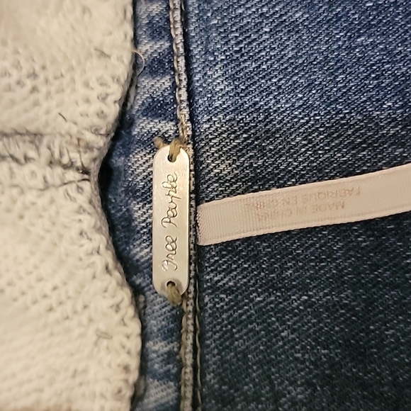 Free People Distressed Hooded Jean Jacket - Picture 3 of 11